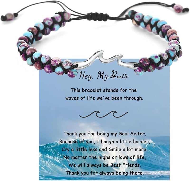 DivaGlamz To My Granddaughter-Infinity Forever Love Heart Bracelet, Natural Emperor Stone Double Layer Purple Beaded Woven Wrap Bracelets Adjustable Mind Peace Gift Jewelry - Image 1